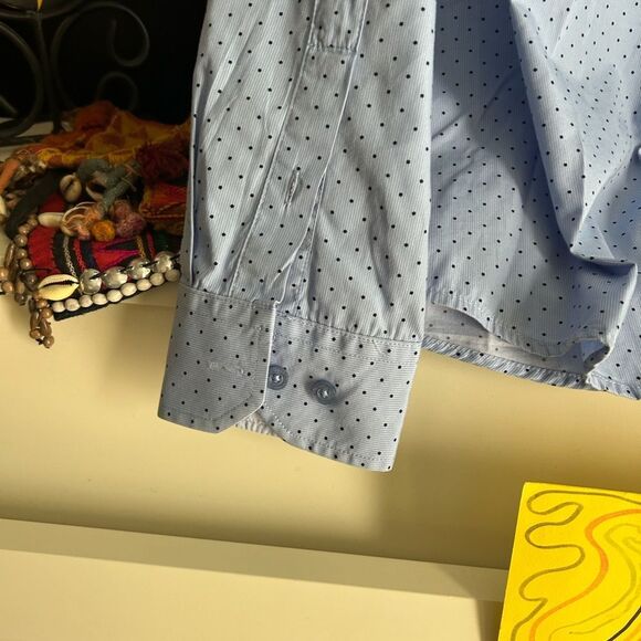 Host Pick Ben Sherman Sky Blue Dotted Button Down Shir XXL - Picture 10 of 13
